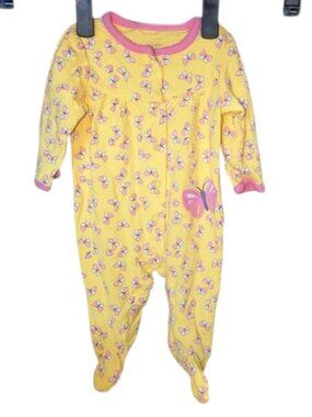 🐲3 FOR $9🦄 Just One You Snap Front Footed Footie Butterfly Sleeper Girls PJs